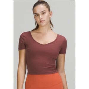Lululemon Women's Align Sleeve Smoky Red Size 8 Buttery Soft Fabric Short Sleeve